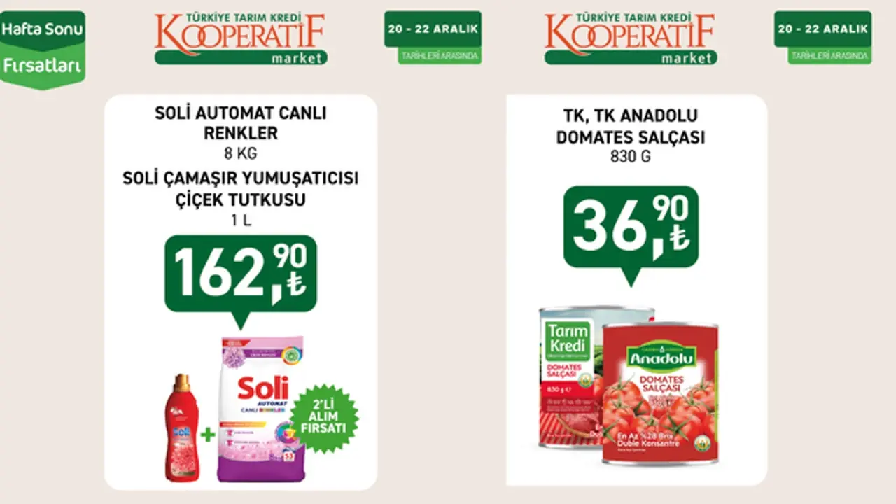 Tarım Kredi Marketleri’nde 22 Aralık Aktüel: Büyük İndirim Fırsatları! - 61Gündem